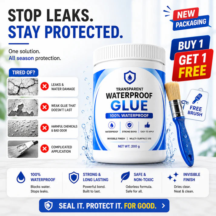 Transparent Waterproof Glue + Free Brush (Pack of 2)🔥