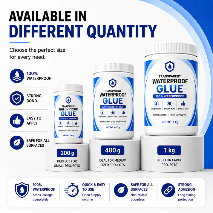 Transparent Waterproof Glue + Free Brush (Pack of 2)🔥
