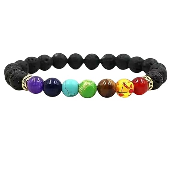7 Chakra Bracelet Lava Stone for Chakra Healing Pack Of 1