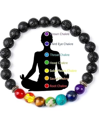 7 Chakra Bracelet Lava Stone for Chakra Healing Pack Of 1